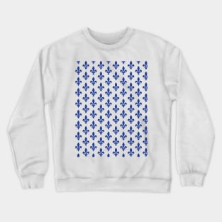 Lily Flower Pattern | Fleur de Lys du Québec | Blue and White Crewneck Sweatshirt